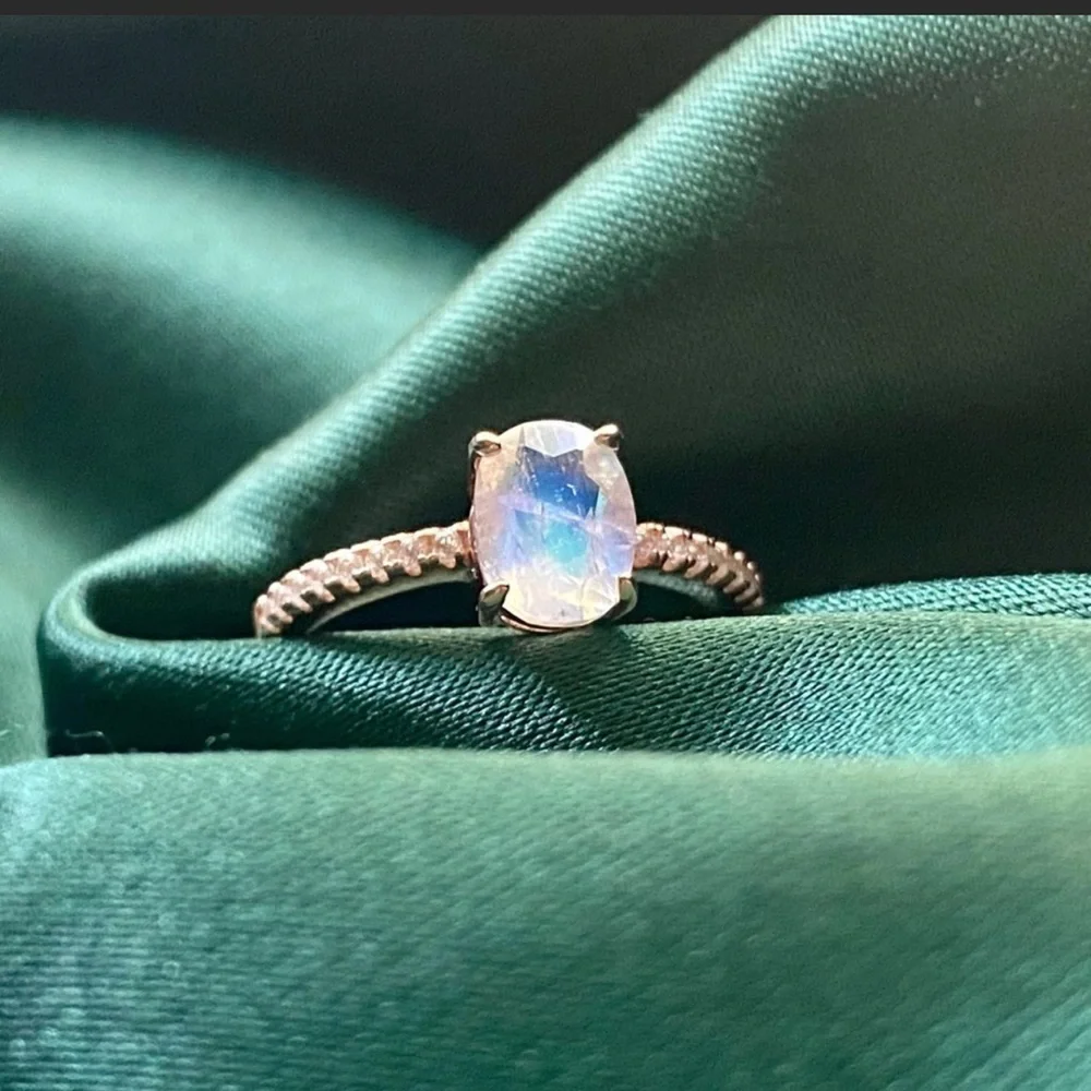 ‘SHE'S A RAINBOW' Moonstone 14k Rose Gold Ring
